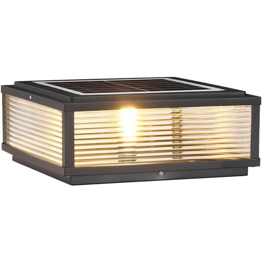 

Солнечный водонепроницаемый светильник-колпак для столбов забора, для сада, патио, ландшафтного дизайна, плоский декоративный светильник для столбов, белый, из прочного пластика