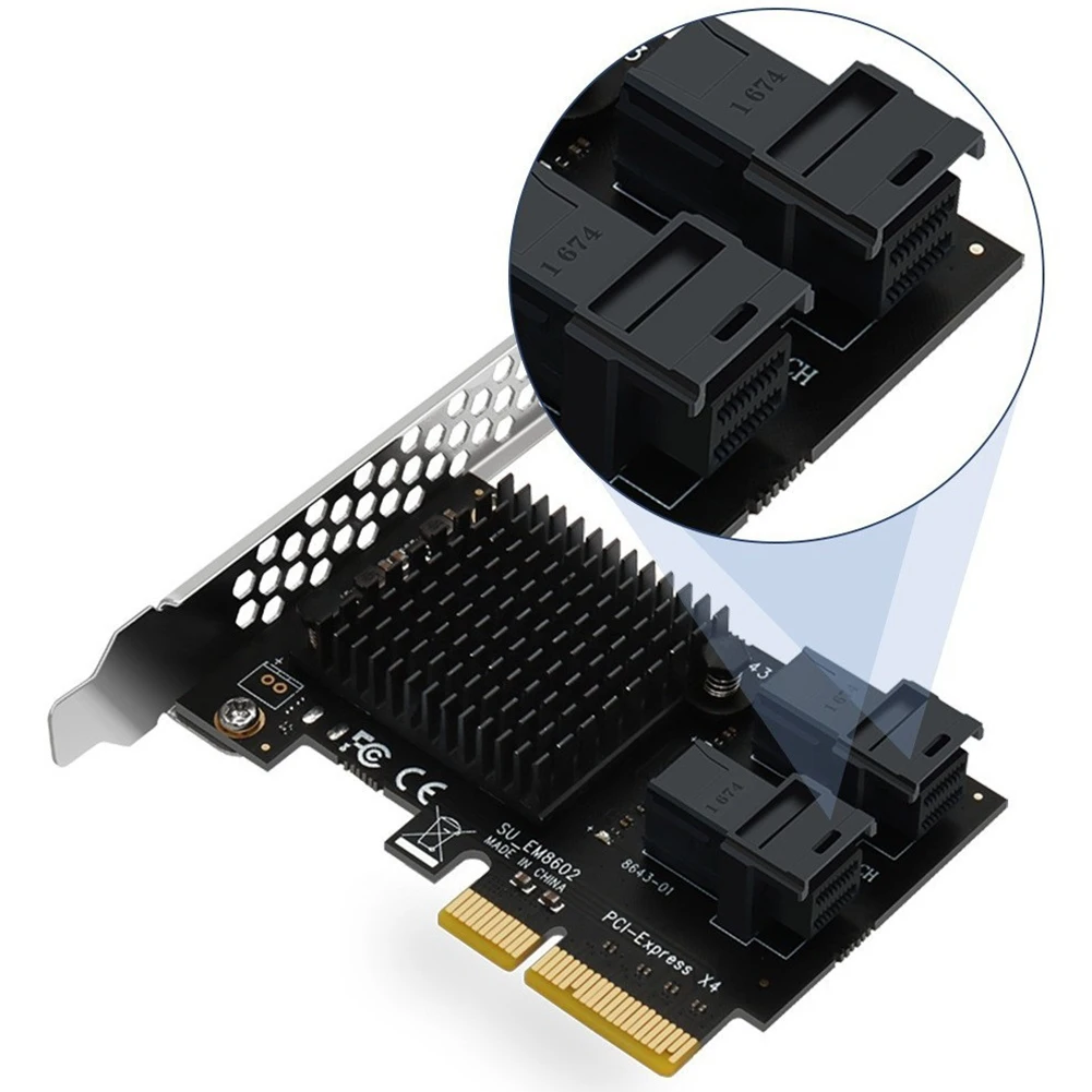 

Карта расширения PCI-E к SFF-8643 Карта расширения 2-портовый адаптер для жесткого диска PCI-EX4 к U2 NVME Двухпортовая безразделенная карта