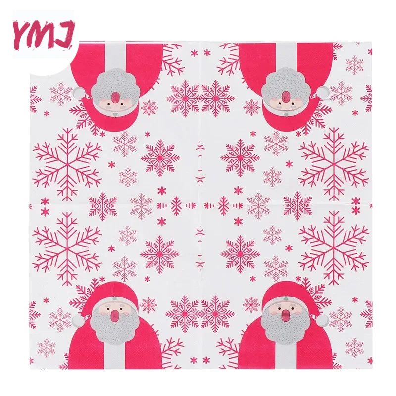 Christmas colorful printed paper napkins disposable banquet party napkins party atmosphere paper napkins 2-Ply 10/20pcs 33*33cm