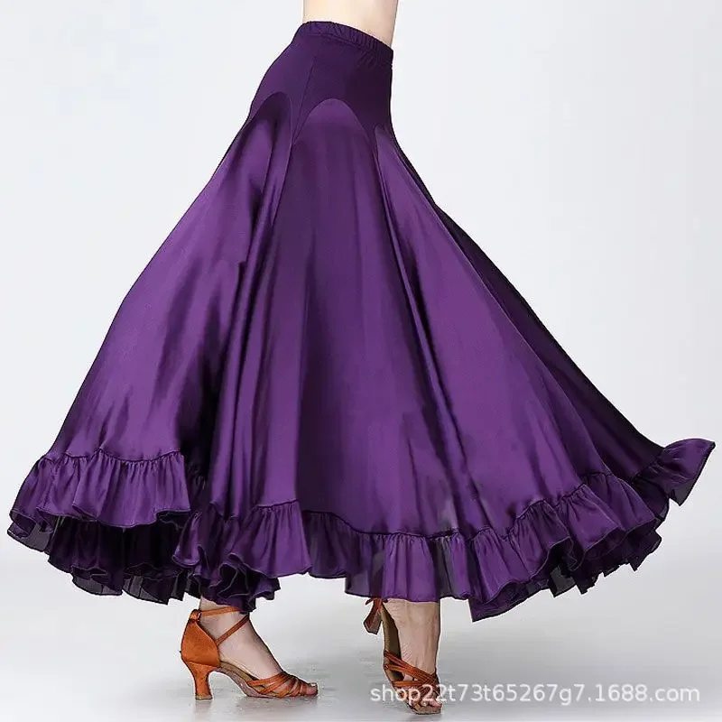 

Modern Dance Skirt National Standard Square Dance Performance Dress Half Skirt Large Swing Skirt Social Dance Practice Performan