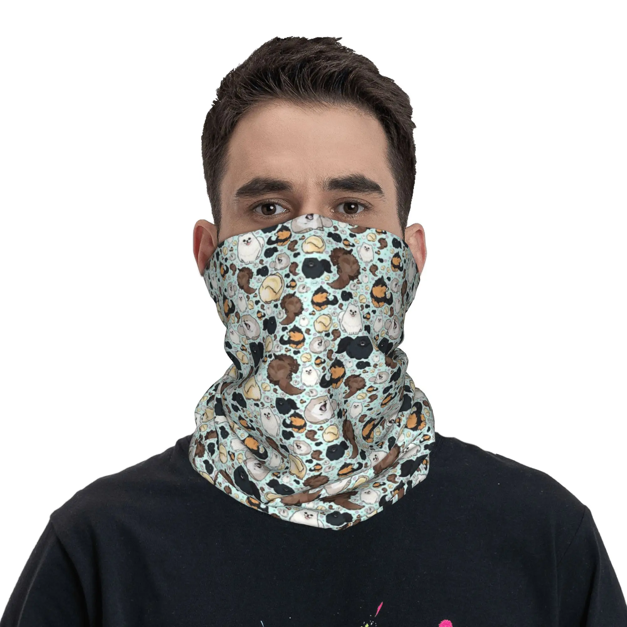 

Померанники бандана на шею шарф с принтом теплая Балаклава для верховой езды унисекс для взрослых моющаяся