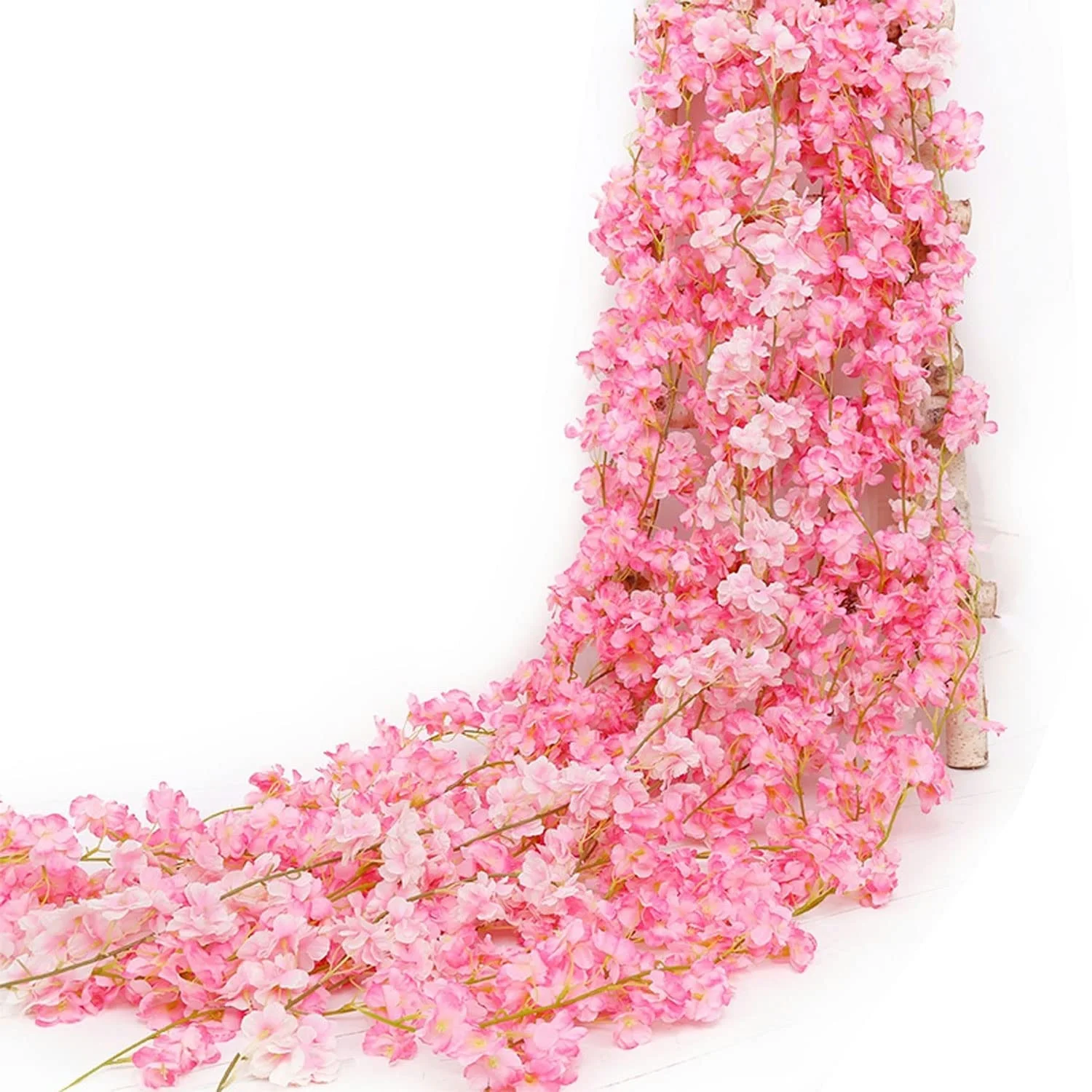 180cm Artificial Silk Flowers Vines Backdrop Wall Decor Fake Flowers Home Party Wedding Decoration Hanging Flower Sakura Garland