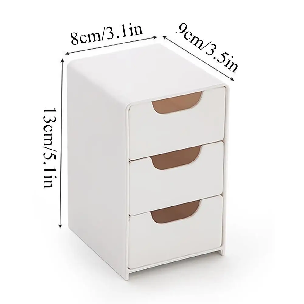 منظم مكتب أنيق من 3 طبقات مع أدراج - مثالي للوازم المكتبية وتخزين المجوهرات ومستحضرات التجميل - صندوق مقسم محمول #6