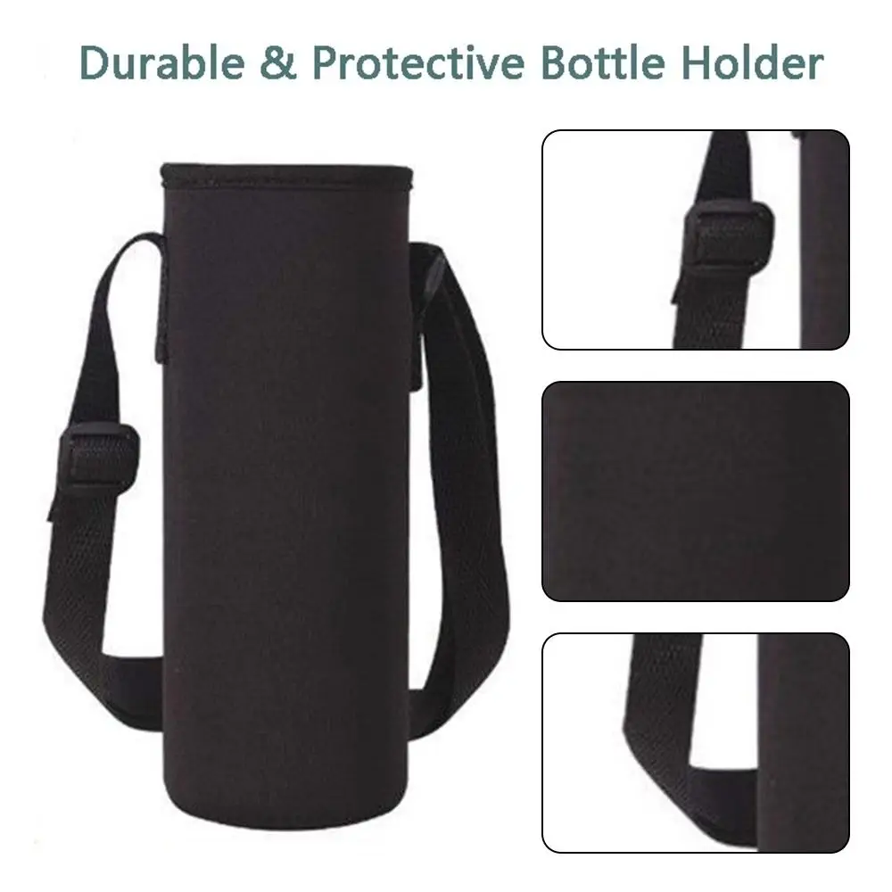 New 600-1500ML Insulated Cup Cover with Shoulder Strap Non-slip Water Bottle Storage Bag Heat-insulating Bottle Bag