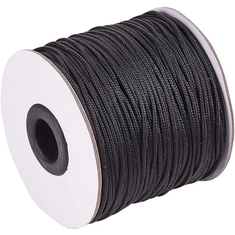 

1.5mm 100 Yards Black Nylon Cord Wind Chime Cord Replacement Braided Lift Shade Blind String for Windows Roman Rollers Repair