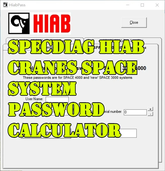 TruckEPC HIAB Cranes Space System Password Calculator