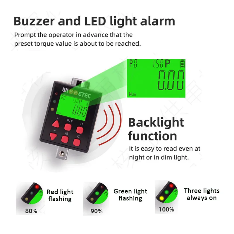Brushless Electric Torque Wrench Cordless Impact Wrench Torque Meter Gift Accessory Box Accurately Display Torque Values