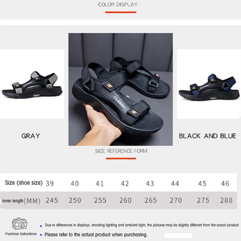 Sandals For Men, Summer Sports And Leisure Slippers, Non Slip For Driving, Worn For Vacation, Beach Sandals, Non Slip