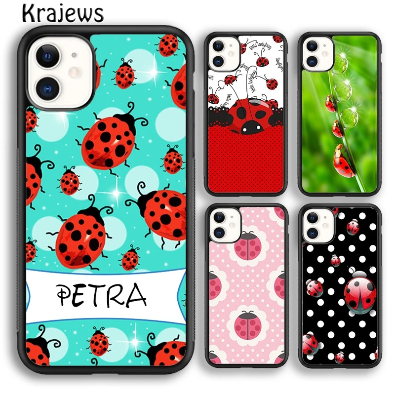 Krajews 11 Colorful Ladybugs Phone Case Cover For iPhone 16 15 SE2020 14 6 7 8 plus 11 12 13 pro max coque Shell Fundas