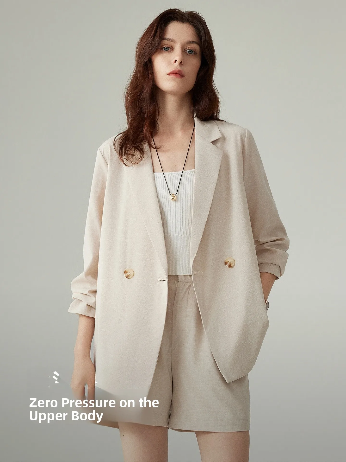 Yake Home Light Color Thin Suit Jacket Women's Casual Commute Style Sunscreen Spring Design Casual Fashion Outerwear