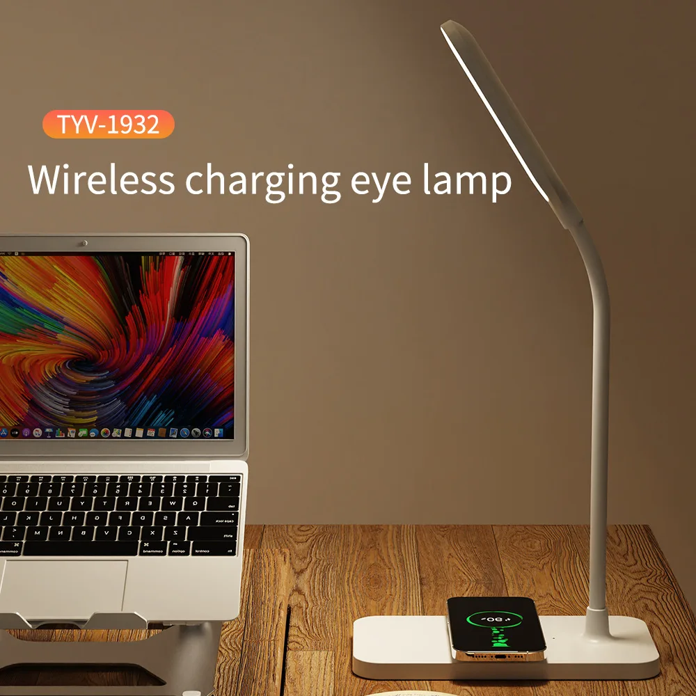 

LED Reading Desk Lamp with Wire Charging Rechargeable Touch Dimmable Eye-Protection Table Lights for Bedroom Bedside Study Room