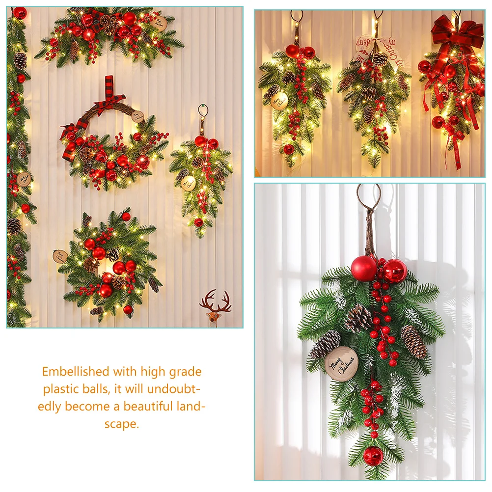 Christmas Door Decor Mailbox Swag Wreath Front Garland Wall Hanging Decorations Xmas Tree Halloween Indoor