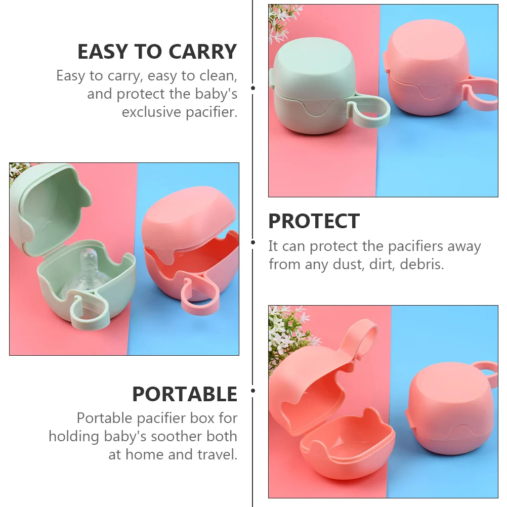 

4Pcs Baby Pacifier Storage Box Dustproof Pacifier Cases Portable Sealed Infant Soother Holder Clean Container Travel Teether Box
