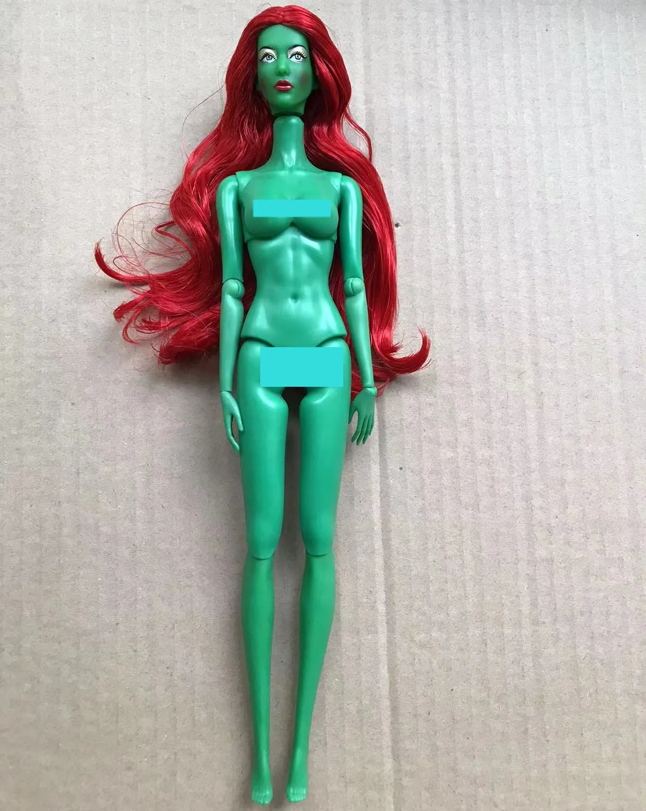 MENGF Green Doll 12 Joints Green Body With Good Makeup Head DIY Dressing Collection Toy Figures