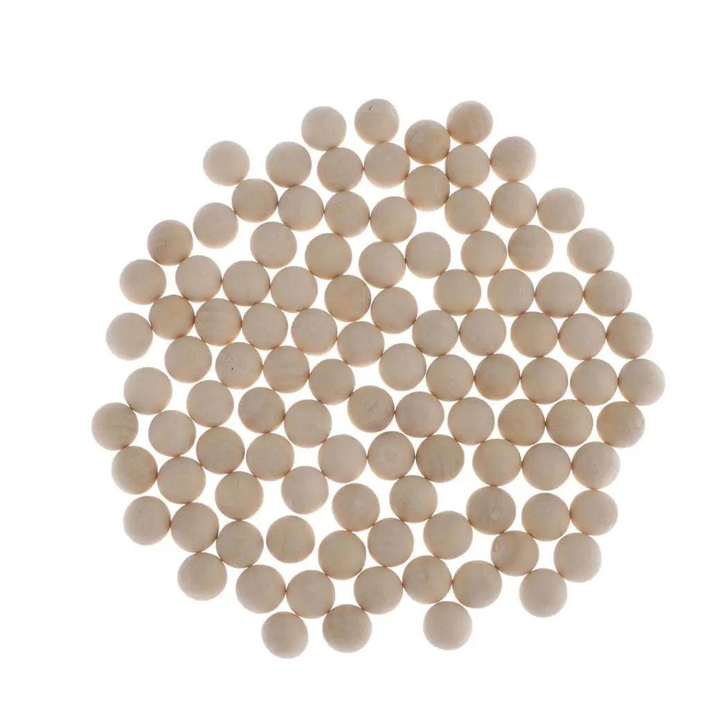 100 pieces hardwood balls solid no hole make round ball 10mm