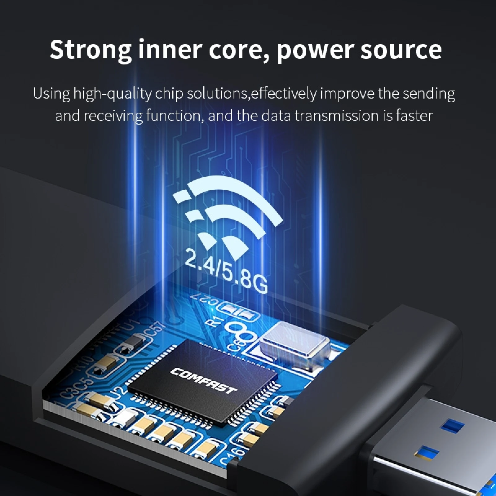 COMFAST CF-953AX 1800Mbps USB 3.0 WiFi6 Wireless Network Card with Antenna