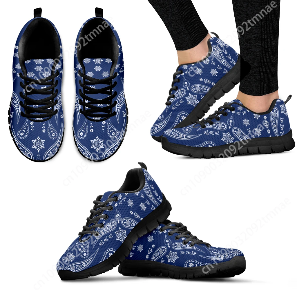 

Custom Pretty Bohemia Pattern Mesh Sneakers for Women Lace up Sport Shoes Female Breathable Flat Shoes Soft Footwear 2022