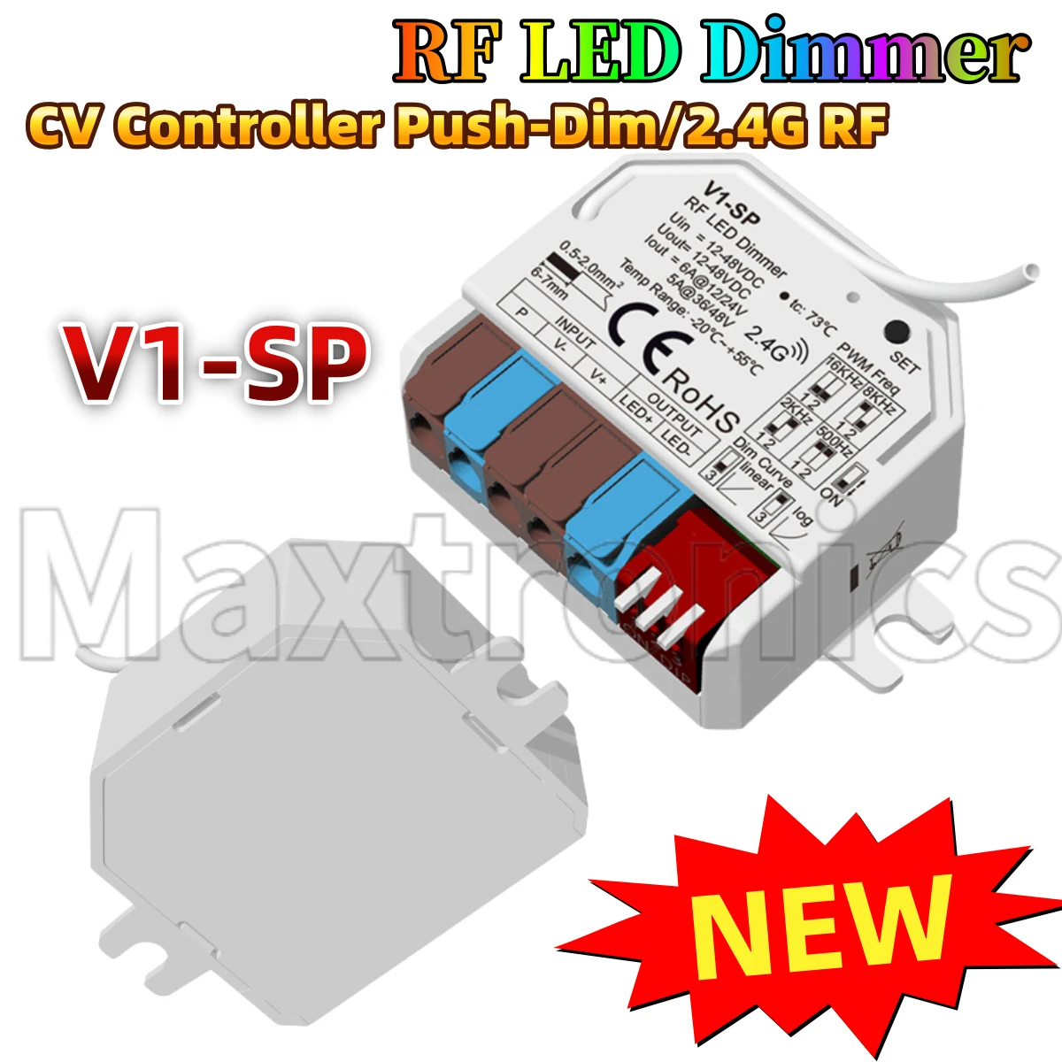 

NEW Skydance V1-SP Mini Constant Voltage Controller 2.4GHzRF+Push-DIM LED Dimming 0-100% Adjustment For Single Color LED Strips