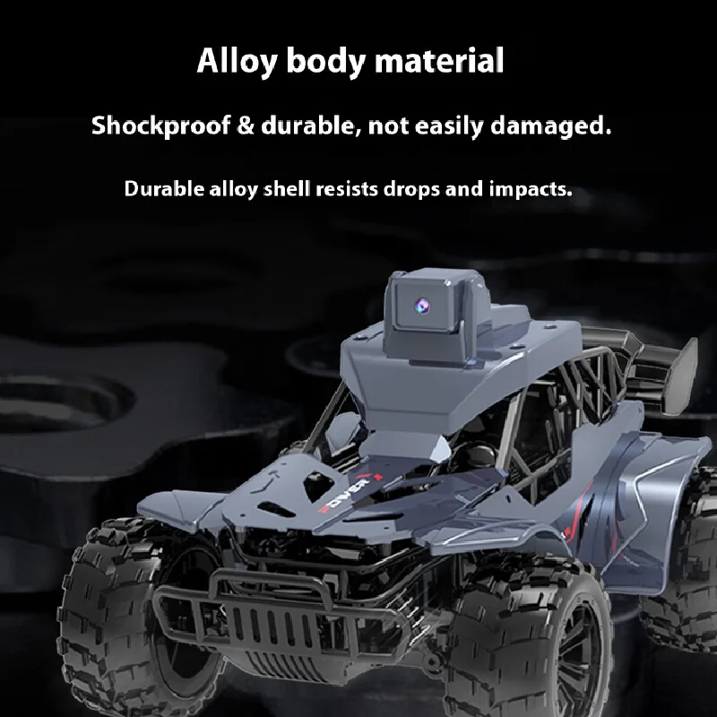 

High-Speed Alloy Wireless RC Car Black Tech Boys Off-Road Vehicle with Screen Camera Remote Control Toy for Children