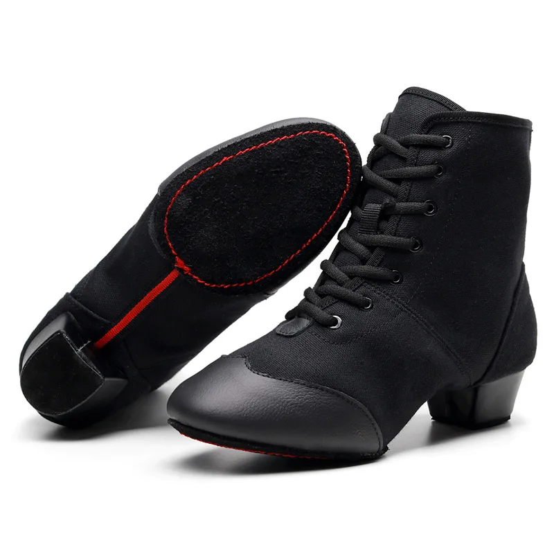 Jazz Dance Shoes Women Adult Dance Shoes Lady Square Dance Shoes Soft Soled Dance Women\'s Boots High Top Canvas Sneakers