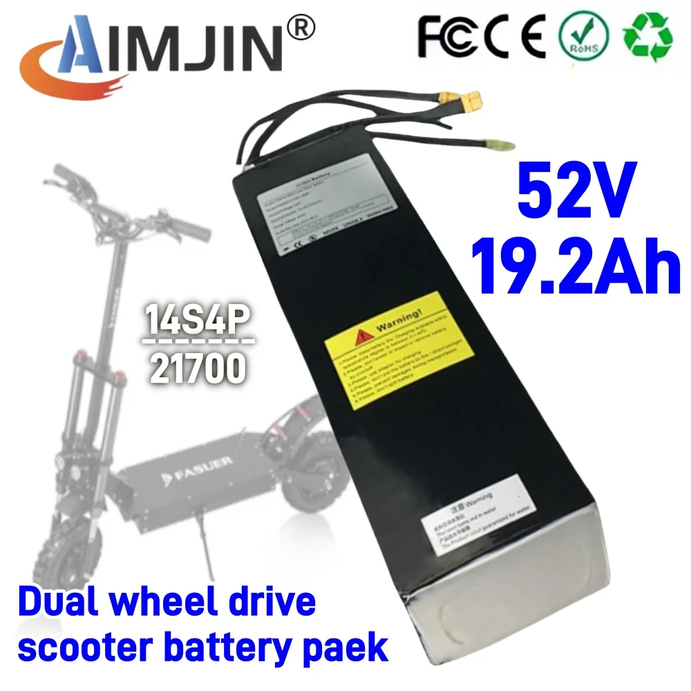 

21700 52V 19.2Ah 14S4P Li-ion Battery Pack Dual Port Fast Charging Suitable For Dual Drive Electric Scooters