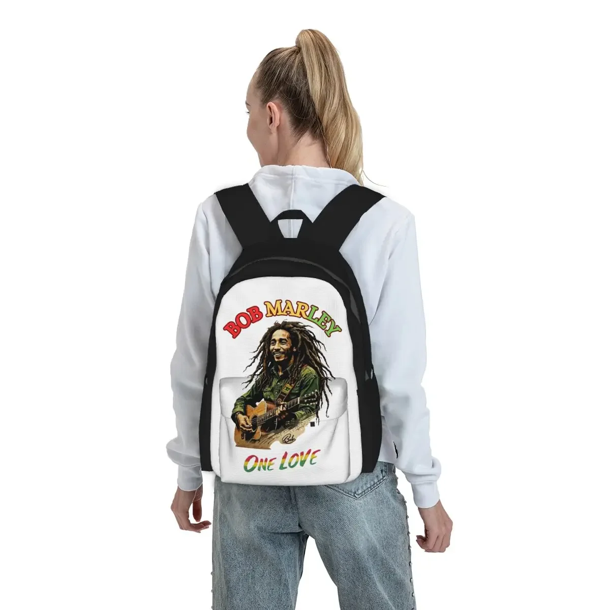 Bob Marley Reggae Backpack Student BookBag Kids School Bag Computer Shoulder Bags for Men Women