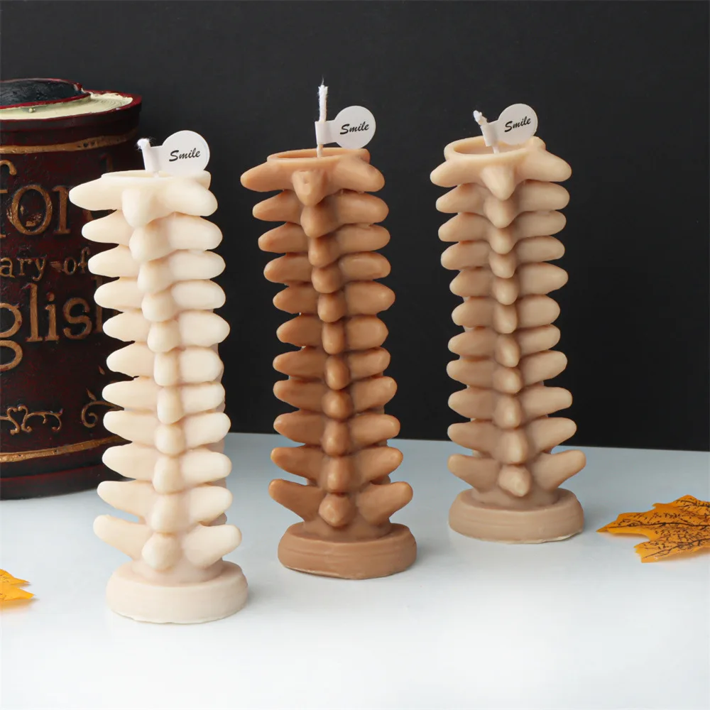 Stampo in Silicone per colonna vertebrale di Halloween per sapone fatto a mano in gesso per candele resina epossidica decorazione per cioccolato