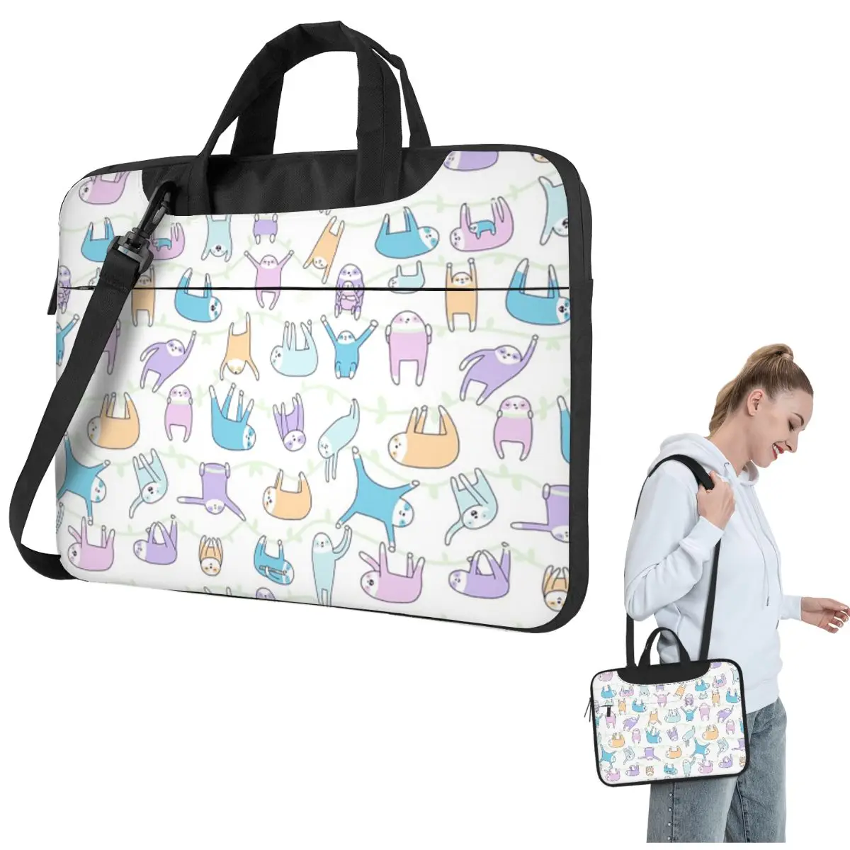 

Ленивый ленивый каракули, пастельный и Kawaii, сумка через плечо для ноутбука, сумка для компьютера, устойчивая защитная сумка для ноутбука для Lenovo