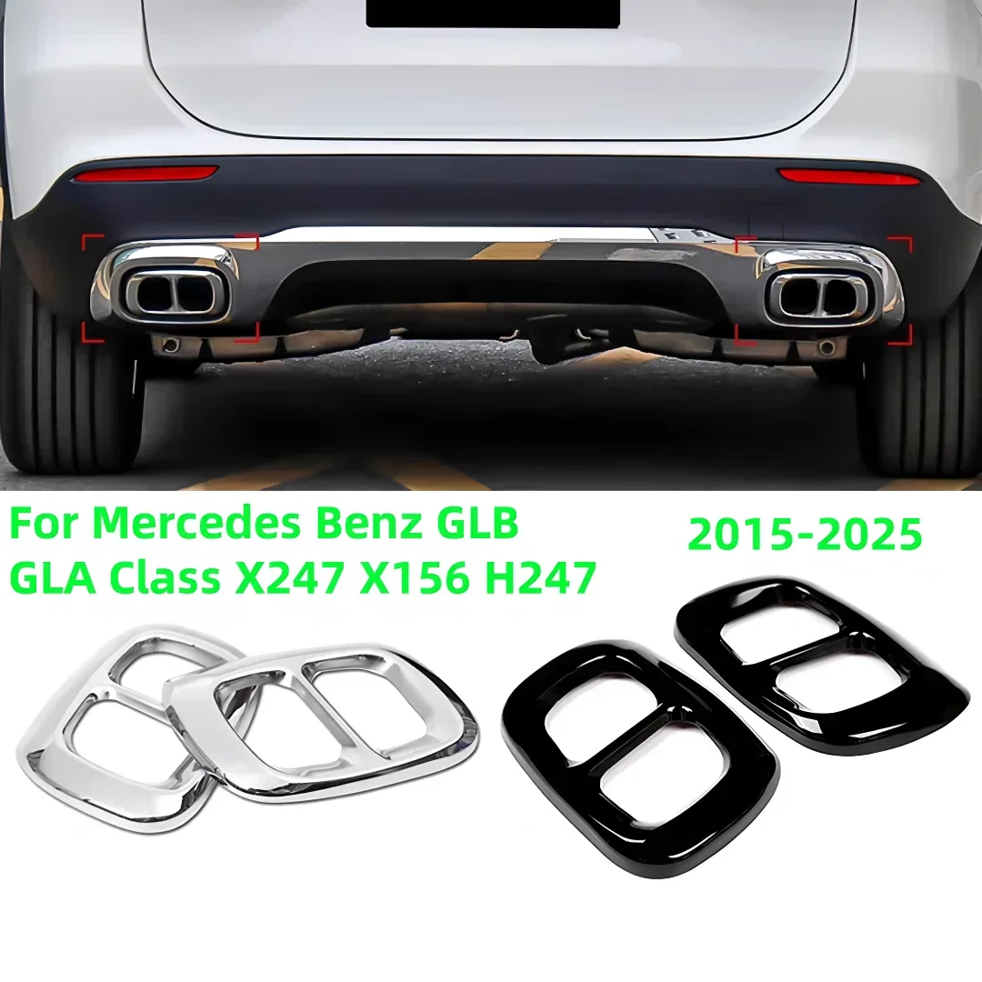 

For Mercedes Benz GLB GLA Class X247 X156 H247 2015-2025 Car Accessories Throat Muffler Exhaust Pipe Tail Cover Trim Top Quality