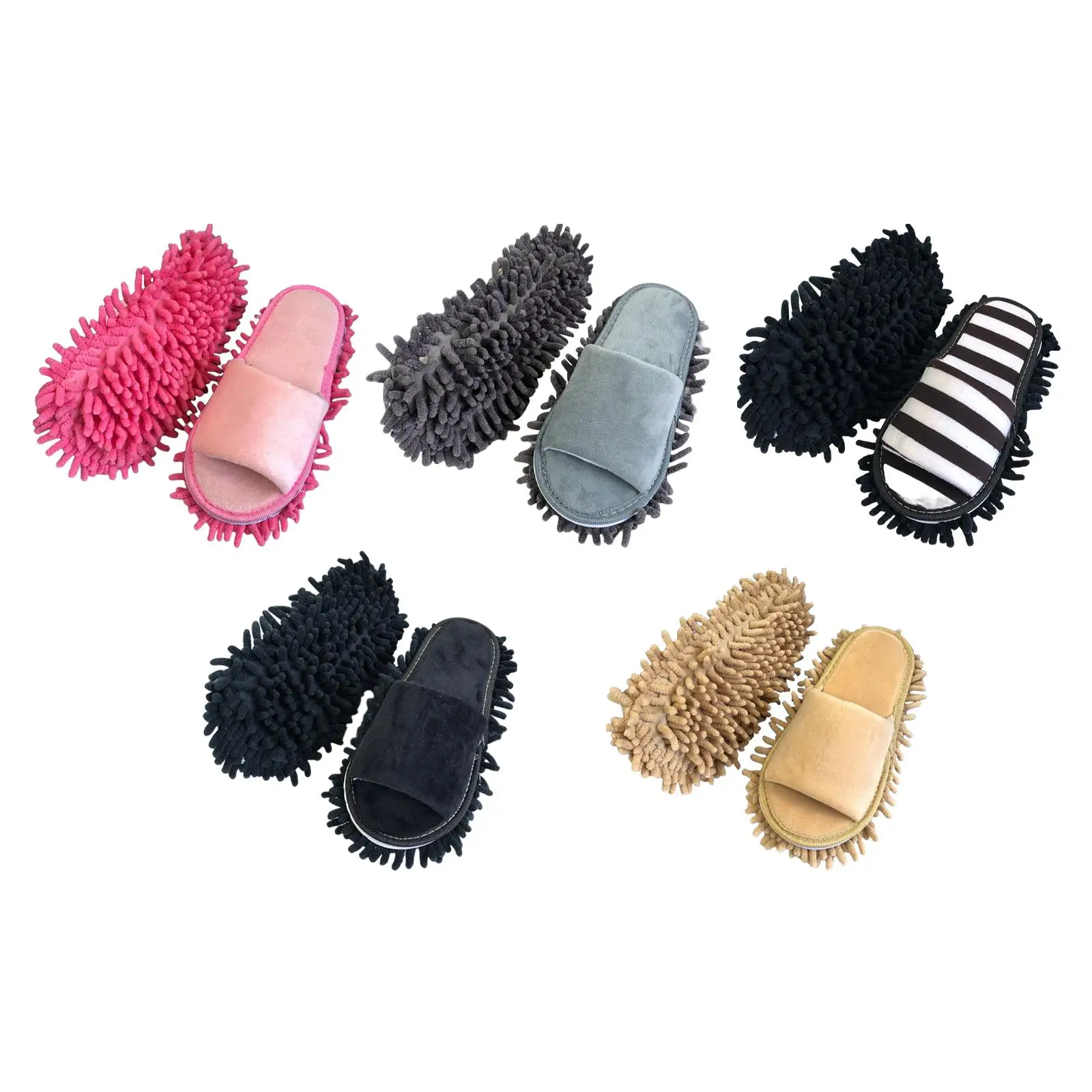 Chenille Mop Slippers Practical Unisex Washable Open Toe Cleaner Lazy Cleaning