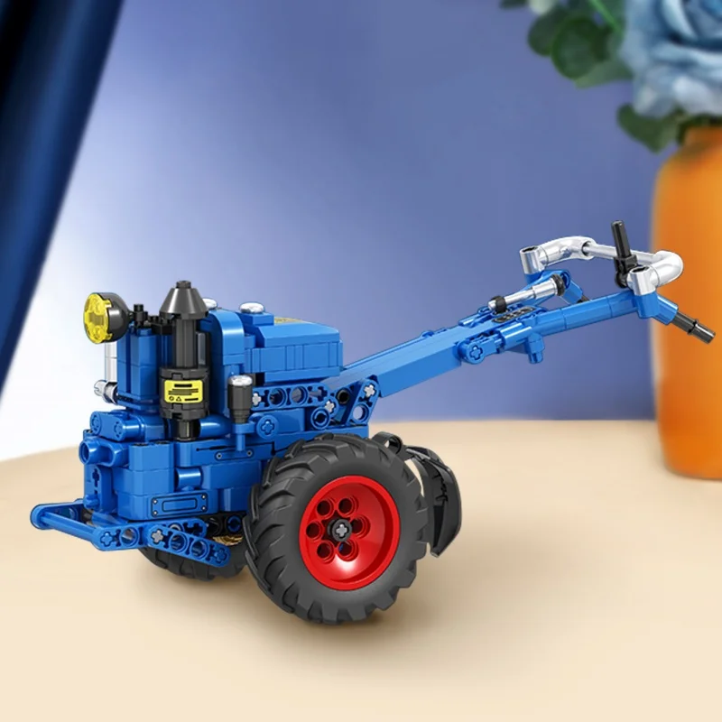 1:10 Retro Hand Tractor Building Block Set Simulation Restore Differential Four-Stroke Diesel Engine, Adult Nostalgic Gift Toy