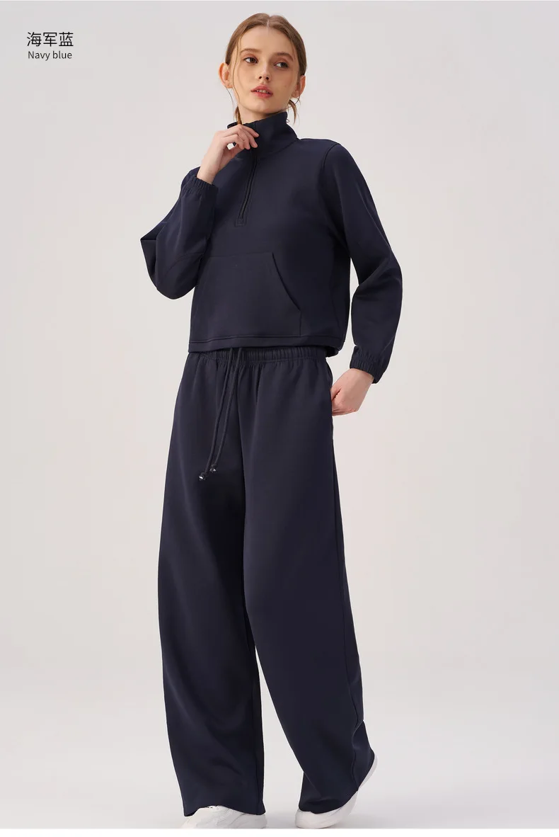Women Half Zip Pullover Stand Collar Sweatshirt Autumn Winter Outdoor Sports Long Sleeve Top Tennis Fitness Yoga Jacket