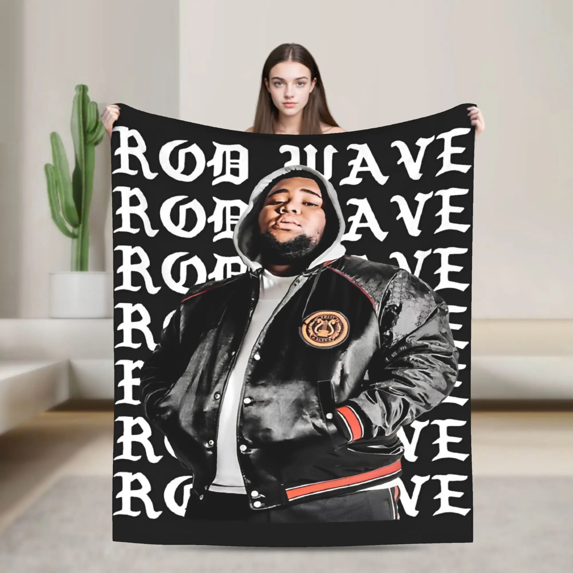 Rapper rod wave  Blanket  Travel Flannel Throw Blanket For Couch Chair Sofa Bed Soft Custom Quality Bedspread Gift