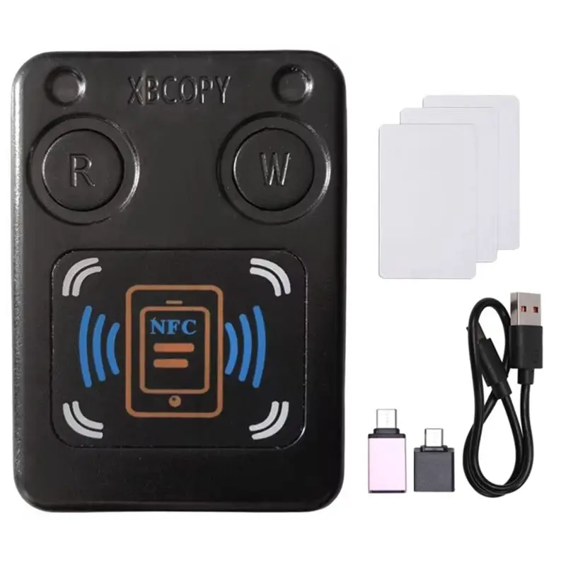 [NEW A09R!】 NFC RFID Smart Chip Card Reader Copier +3XUID Card IC 13.56Mhz ID 125Khz 250Khz 375Khz RFID Token Clone Duplicator