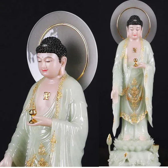 

52CM large high grade Buddhism figure jade Almighty Amitabha buddha GOD Asia HOME protection Prosperity Altar FENG SHUI statue