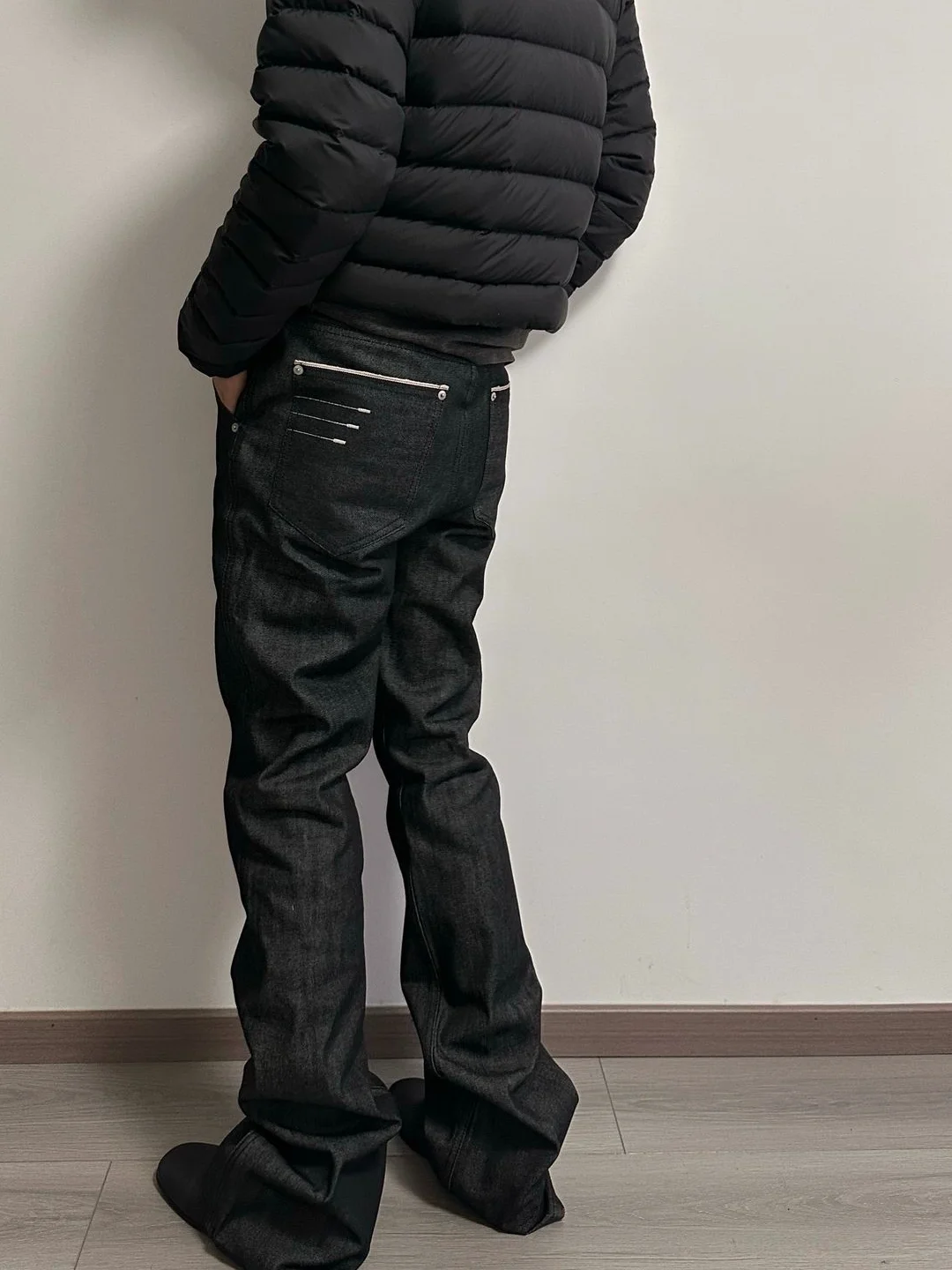 

American High Street Retro Flared Skinny Original Jeans High Hardness Slimming mid Waist Button Closure Men's Denim Pants