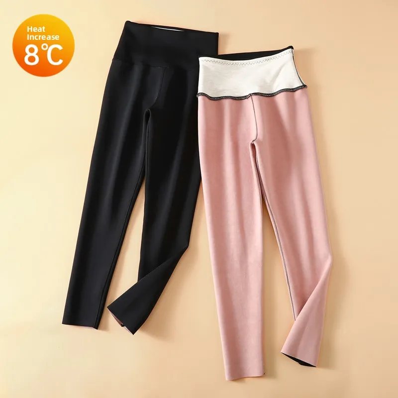 

Утепленные женские леггинсы с высокой талией для йоги, осенне-зимние, на флисовой подкладке, с эффектом утяжки живота, длинные, из полиэстера и спандекса