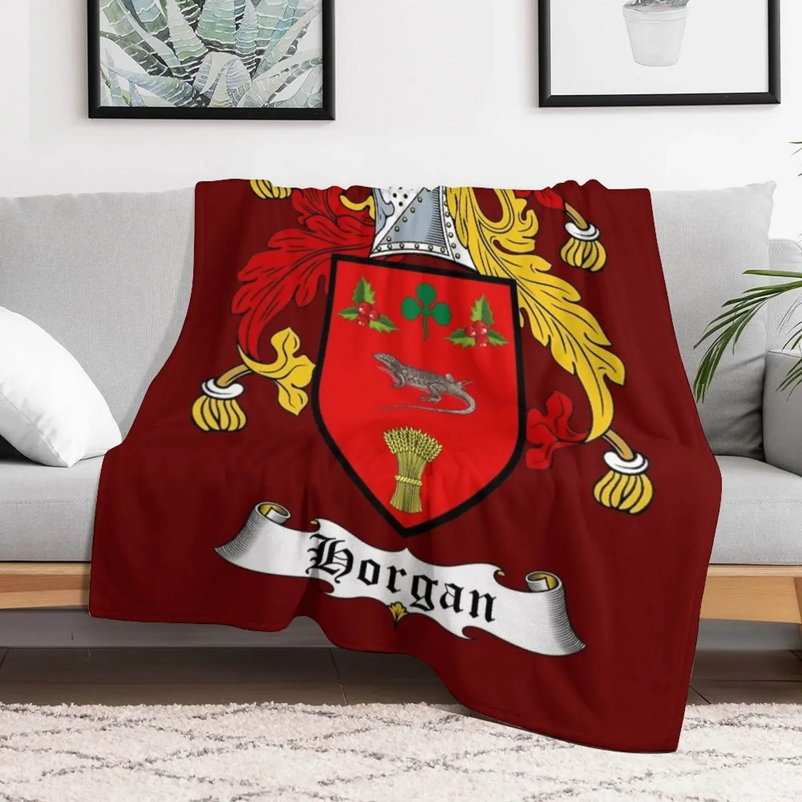HORGAN FAMILY CREST Throw Blanket All Weather Soft Throw Blanket for Sofa