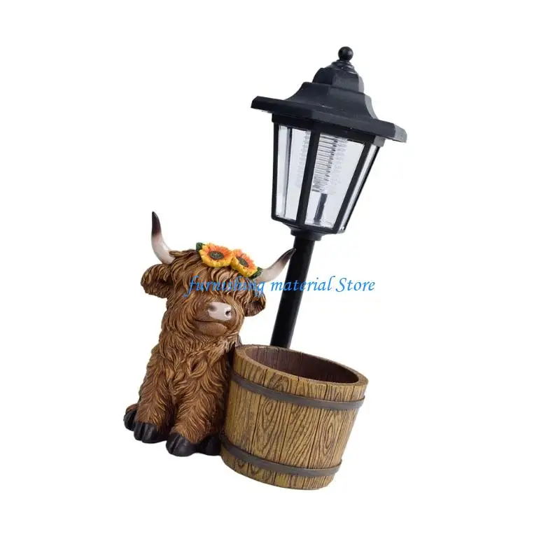 Y5GD Hand Painted Farm Animal sunlight Lamp With 2W Panel For Lawn Patio And Backyard Lighting