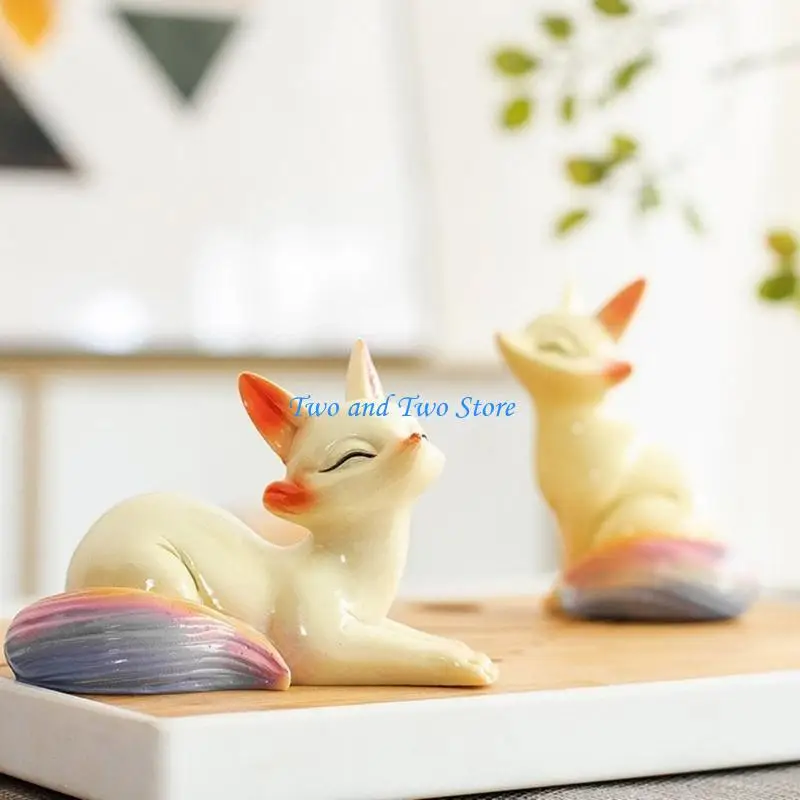 

HX6F 3D Foxes Silicone Mold Cartoon Animal Soap Molds DIY DIY Crystal Epoxy Resin Mold