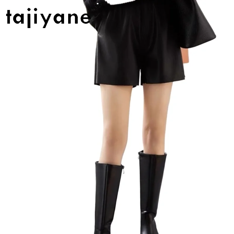 TAJIYANE Real Sheepskin Shorts Women 2024 Autumn Winter Genuine Leather Short High Waist Mini Pants Womans Clothing шорти жіночі