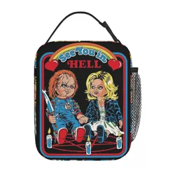 Chucky See You In Hell Insulated Lunch Bags Thermal Bag Reusable Portable Lunch Box Tote Food Storage Bags Beach Outdoor