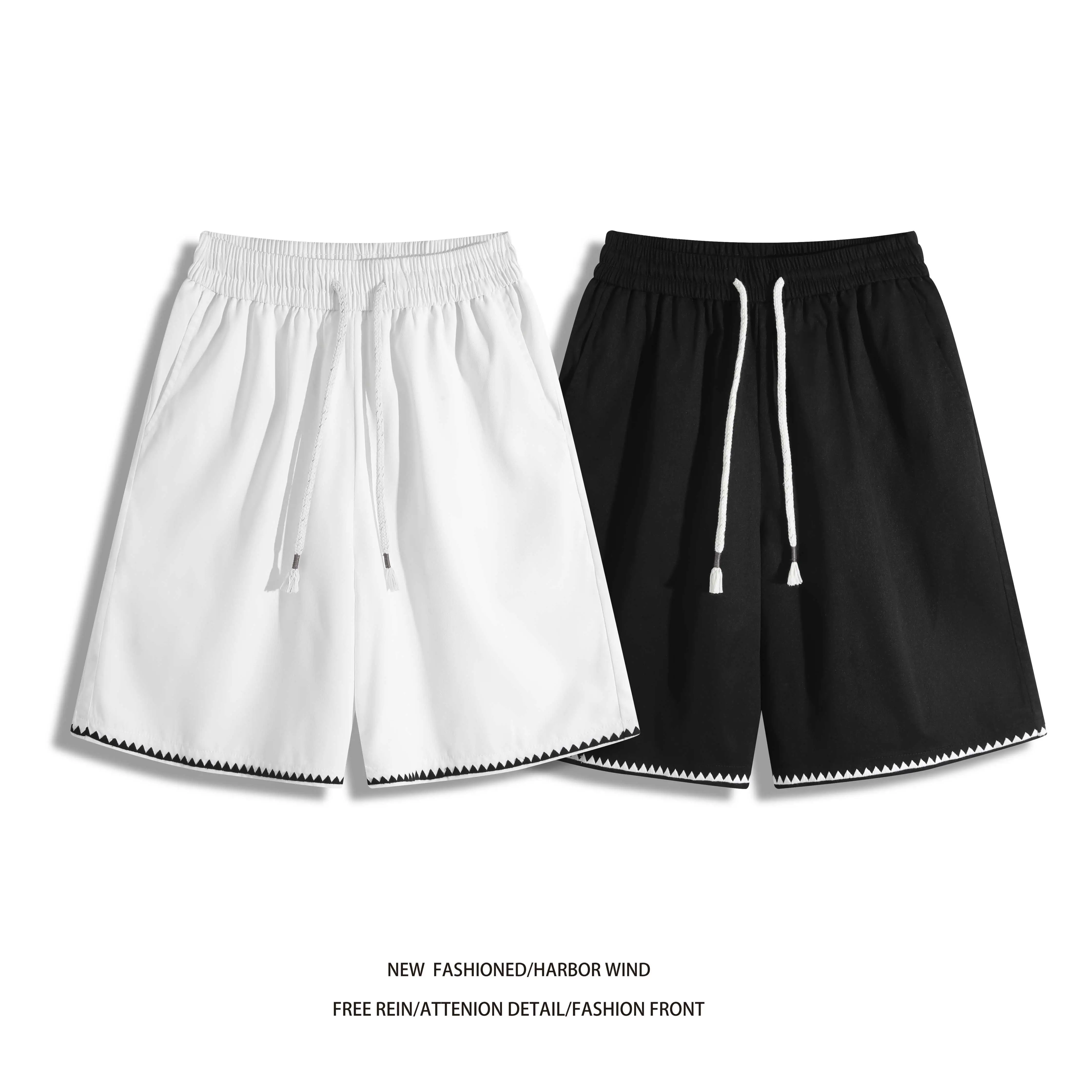 2026 New Fashion Summer Thin High Street Drawstring Casual Pants Basic Solid Color Short Pants Jogging Beach Shorts