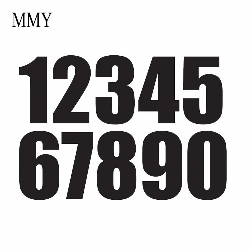 10cm każdy wysoki 0-9 numerów zabawna winylowa tablica naścienna naklejki naklejki samochodowe okno