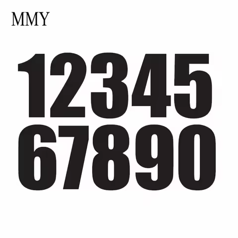 10cm Each Tall 0-9 Numbers Funny Vinyl Decal Sticker Car Stickers Window