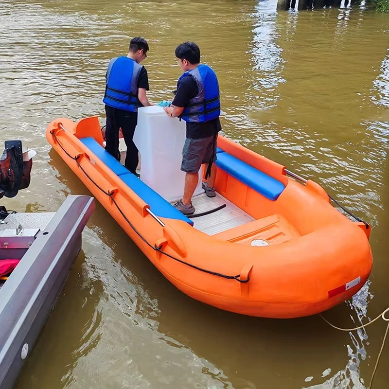 Custom 4.5m polyethylene plastic hull rowing rescue fishing boat high speed sports yacht quality made for marine rescue
