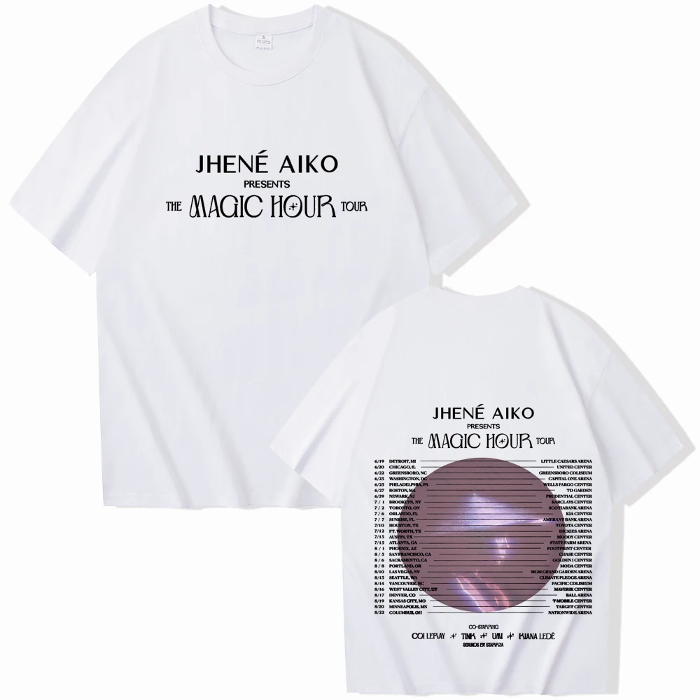 Jhene Aiko The Magic Hour Tour 2024 T-shirt Women O-neck Summer Casual Shirt Oversized T Shirt for Men Printing Regular