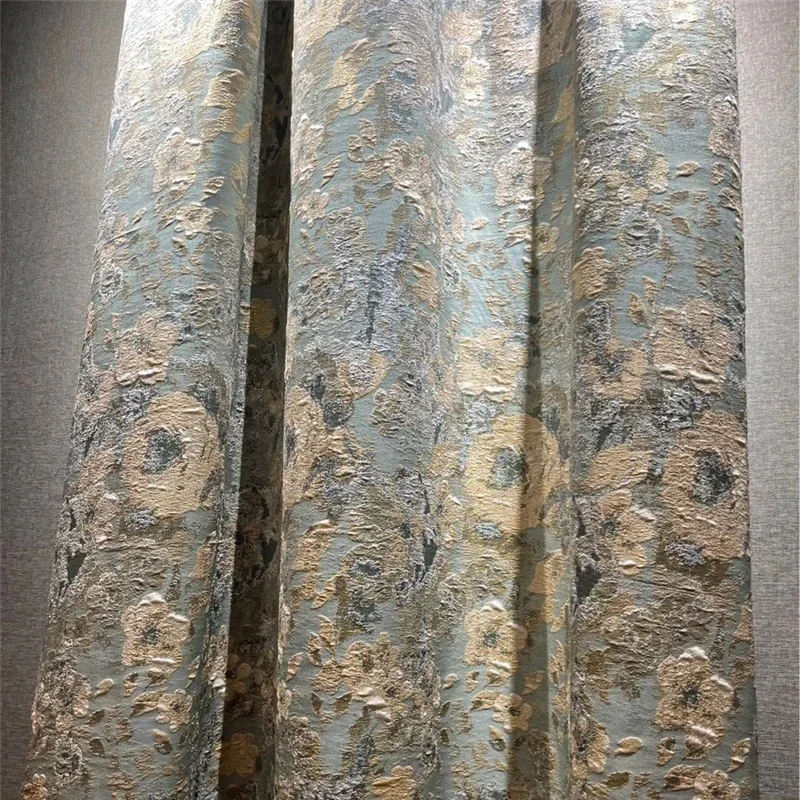 Vorhänge für Wohnzimmer, Schlafzimmer, Fenster, hochwertige, individuelle Küchenvorhänge, europäische Top-3D-geprägte Stereo-Jacquard-Verdunkelung – Detail 6