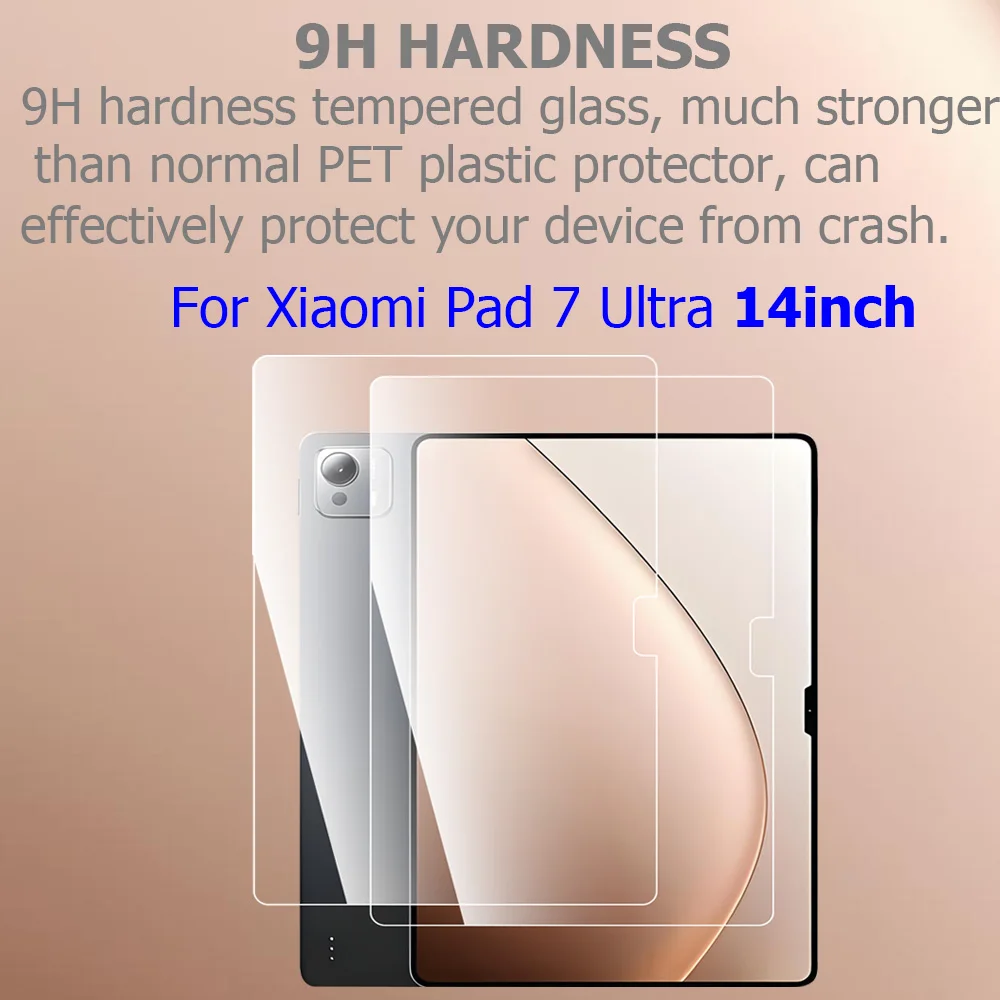 واقي شاشة لهاتف Xiaomi Pad 7 Ultra 14 بوصة من الزجاج المقسى الشفاف 2.5D Arc Edge 9H 0.3 ملم طبقة رقيقة واقية مقاومة للخدش
