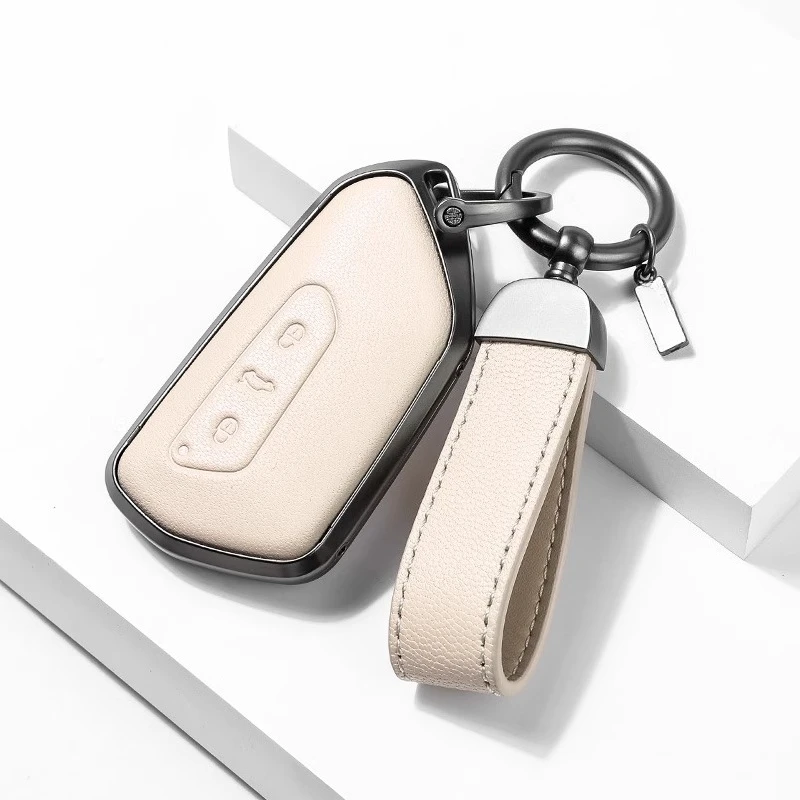 

Подходит для Volkswagen Teramont T-ROC Tavendor из алюминиевого сплава + кожаный чехол для дистанционного ключа автомобиля, лучшая защита
